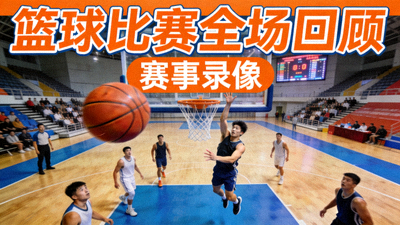 赛事录像视频封面 - 篮球比赛全场回顾