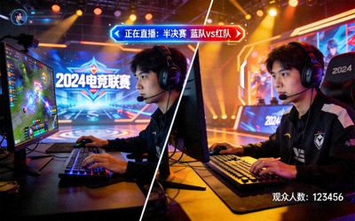 网球比赛直播画面 - 选手在球场上挥拍